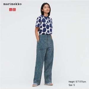 NWT Marimekko x Uniqlo green striped pants